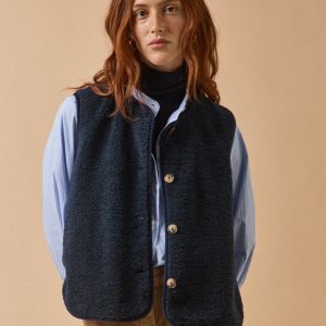 Veste sans manches en sherpa femme