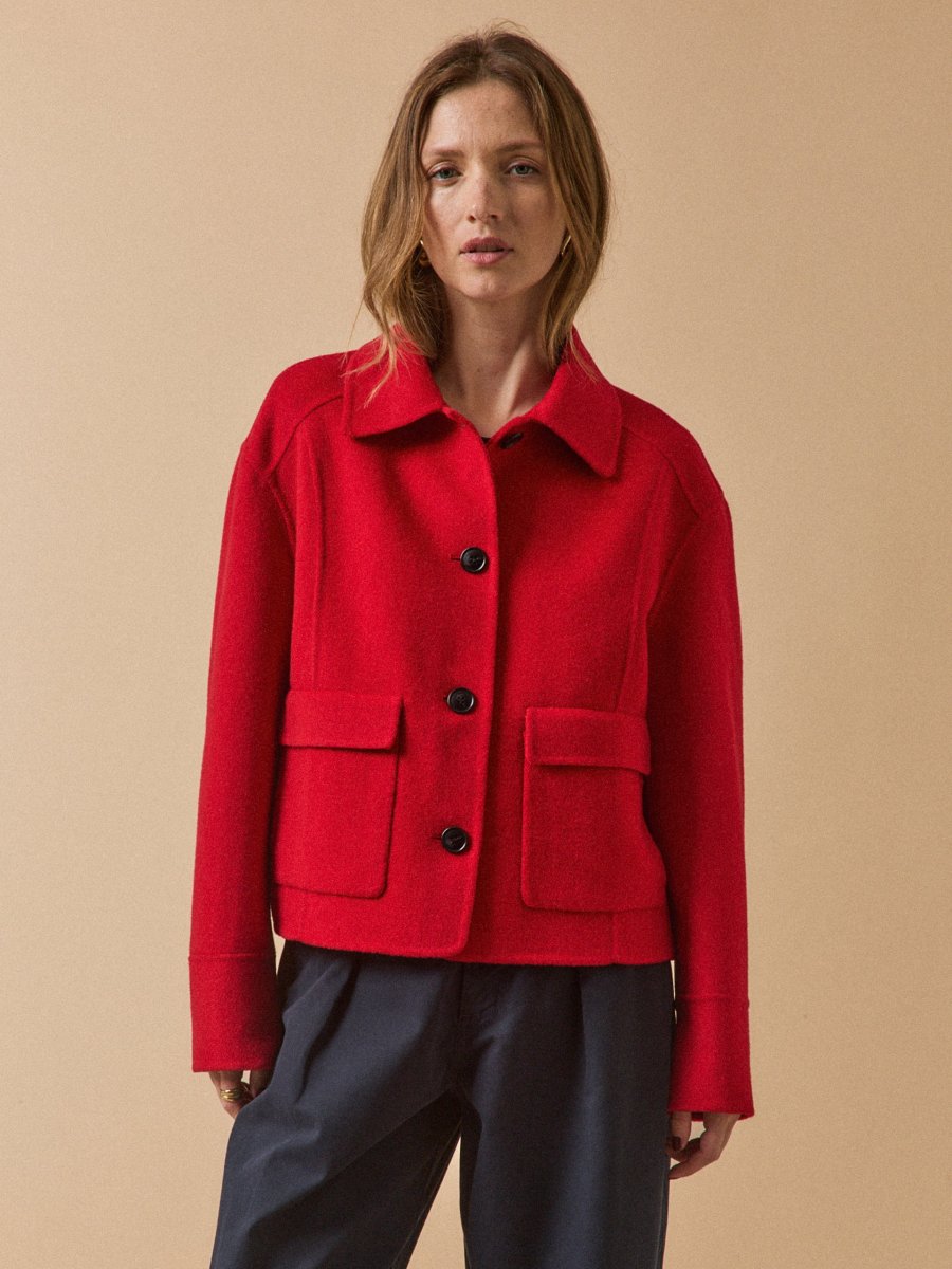 Veste boutonnée lainage double face femme – Image 3