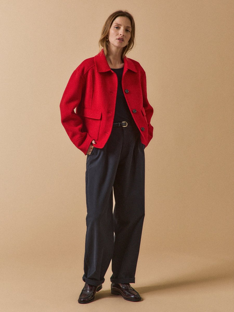 Veste boutonnée lainage double face femme – Image 8