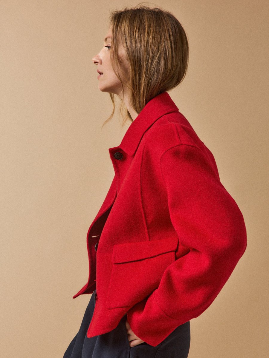 Veste boutonnée lainage double face femme – Image 7