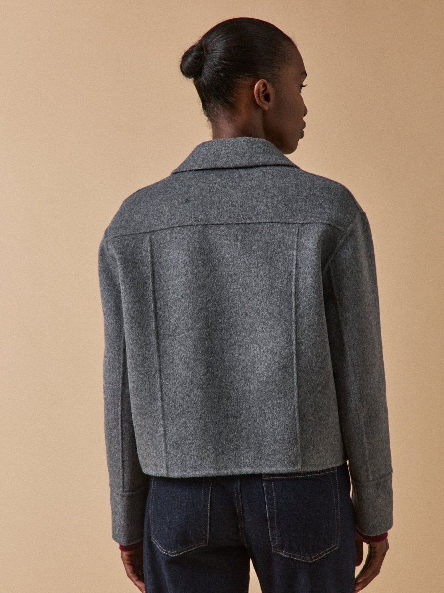 Veste boutonnée lainage double face femme – Image 4