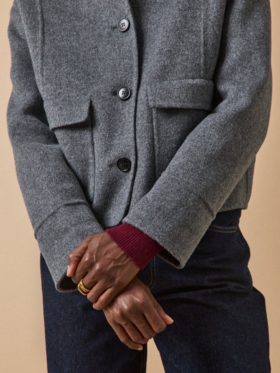 Veste boutonnée lainage double face femme – Image 5