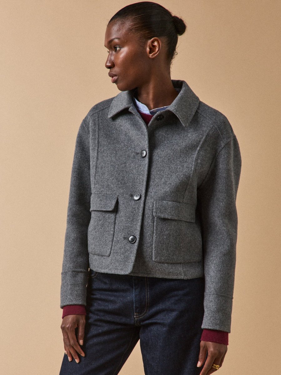 Veste boutonnée lainage double face femme – Image 3