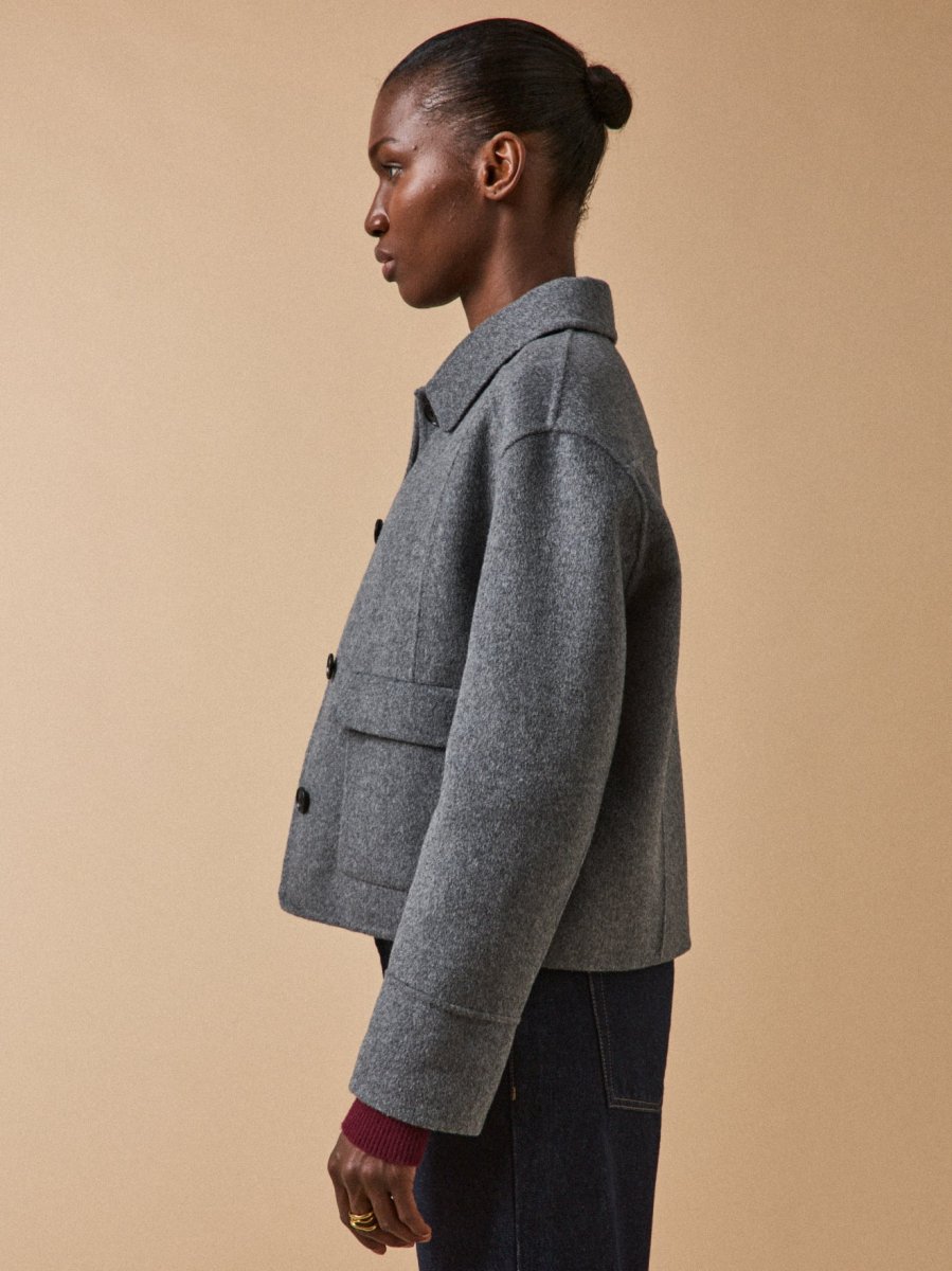 Veste boutonnée lainage double face femme – Image 6