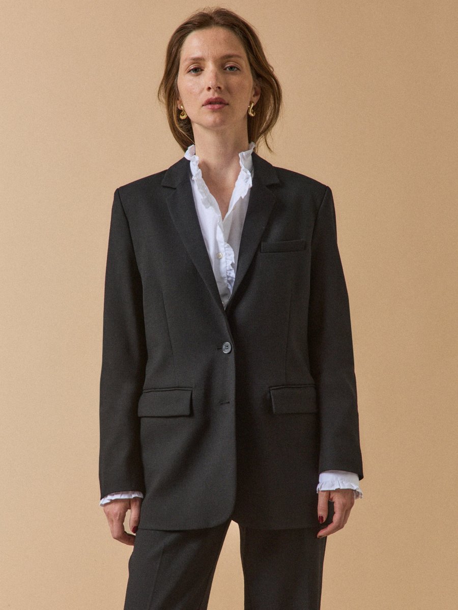 Veste tailleur twill uni femme – Image 3