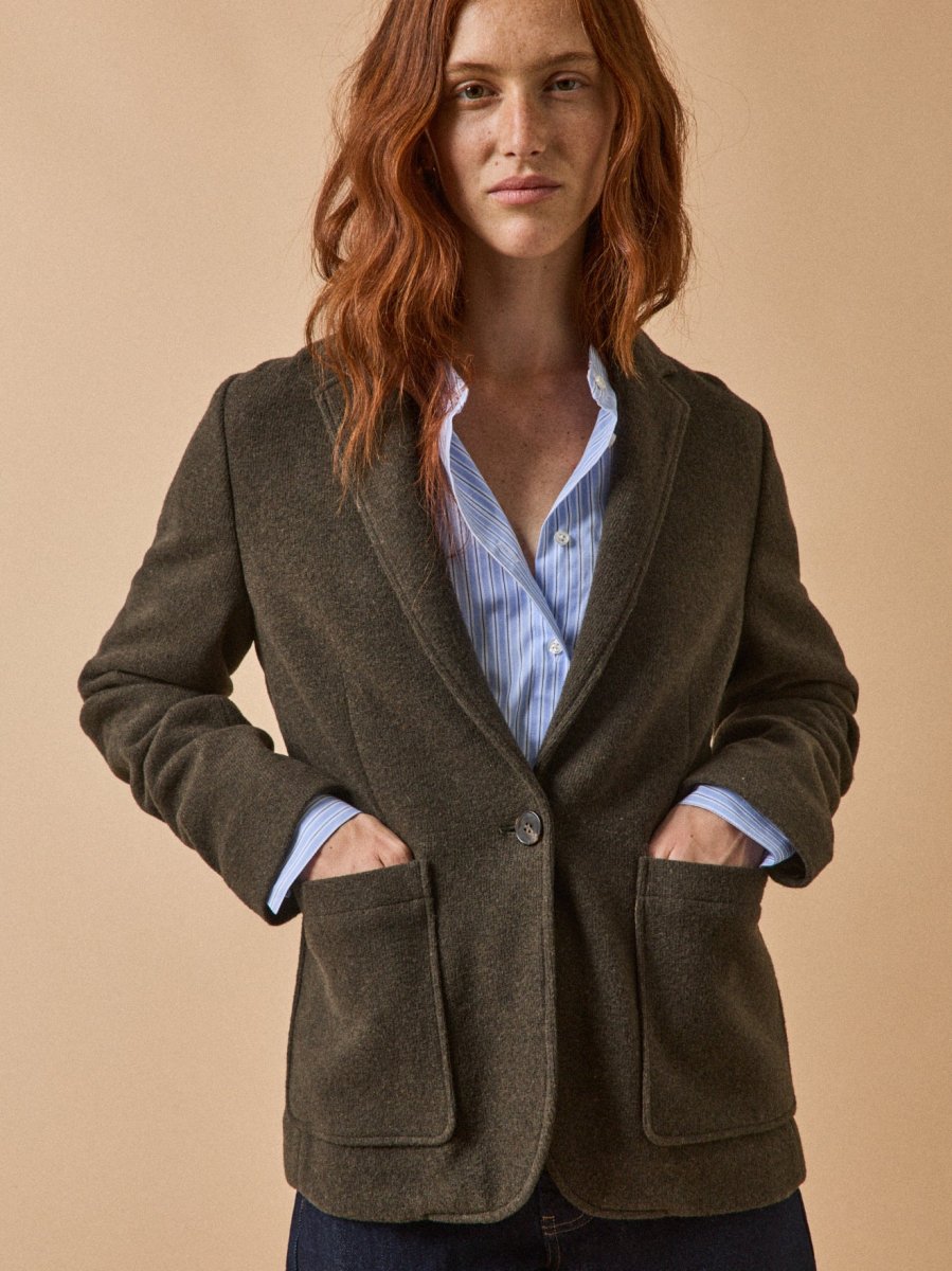 Veste tailleur maille souple unie femme – Image 3