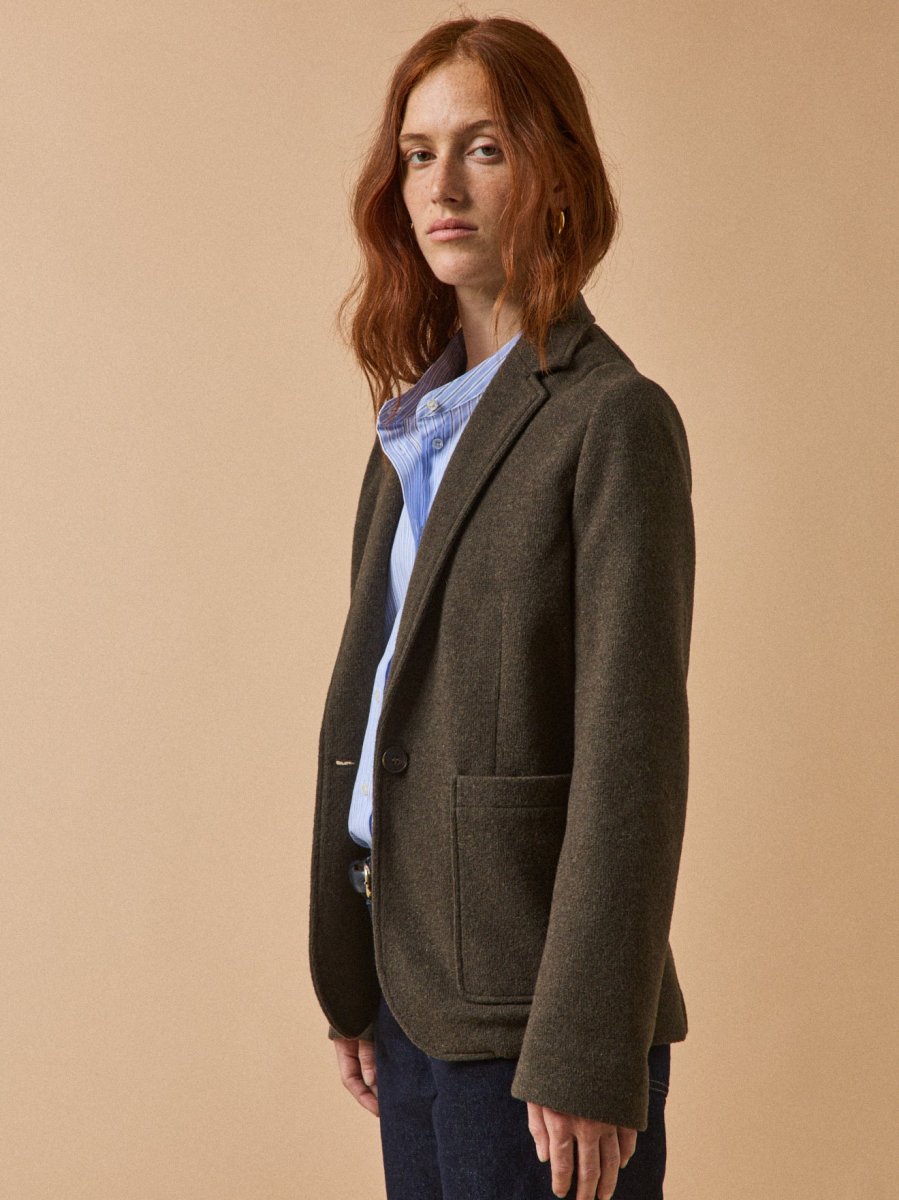 Veste tailleur maille souple unie femme – Image 7