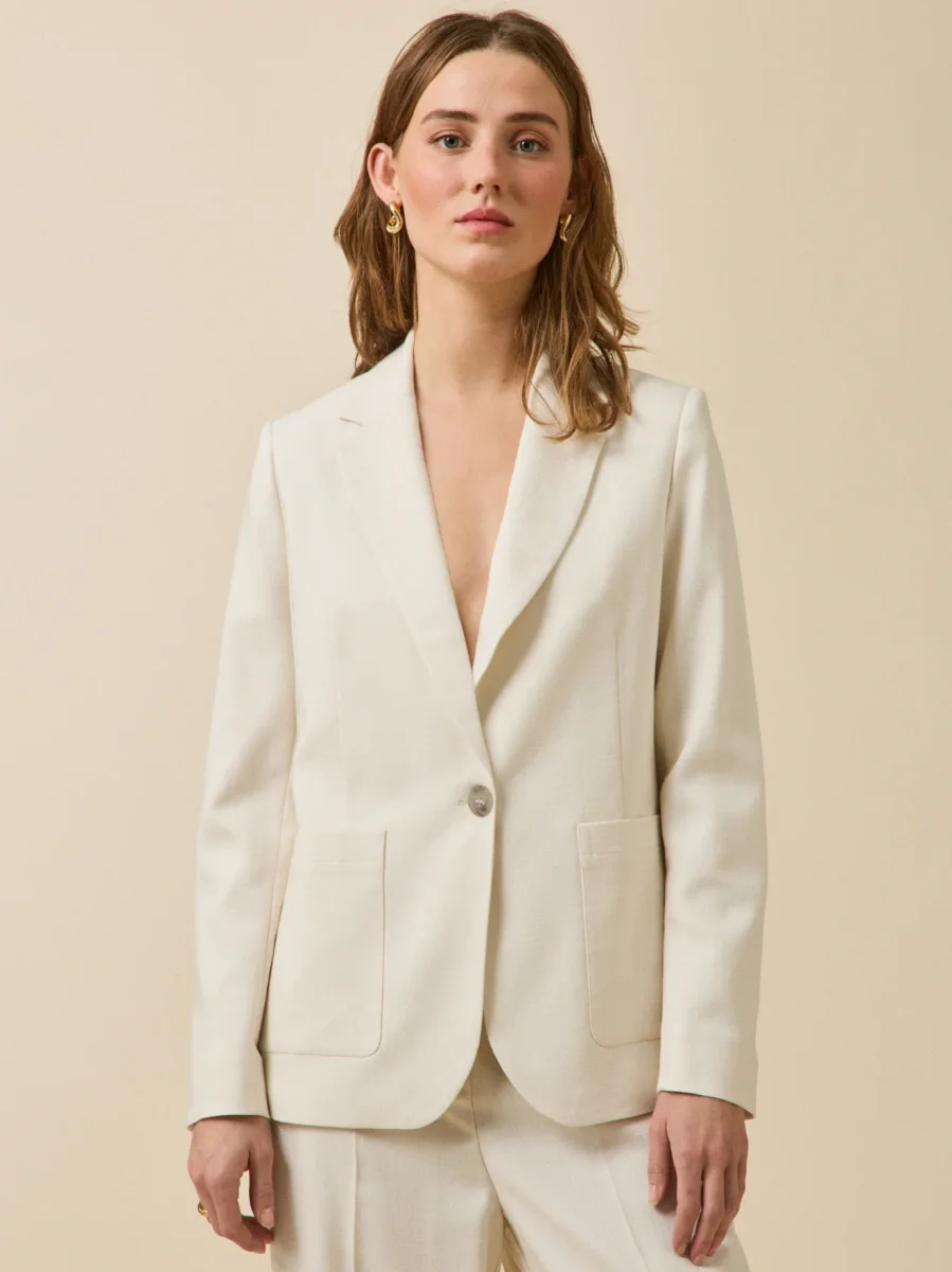 Veste tailleur tissu natté cérémonie femme