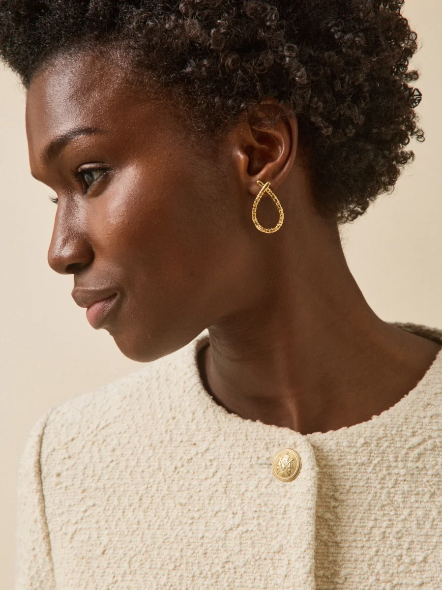 Veste sans col tweed uni femme – Image 4