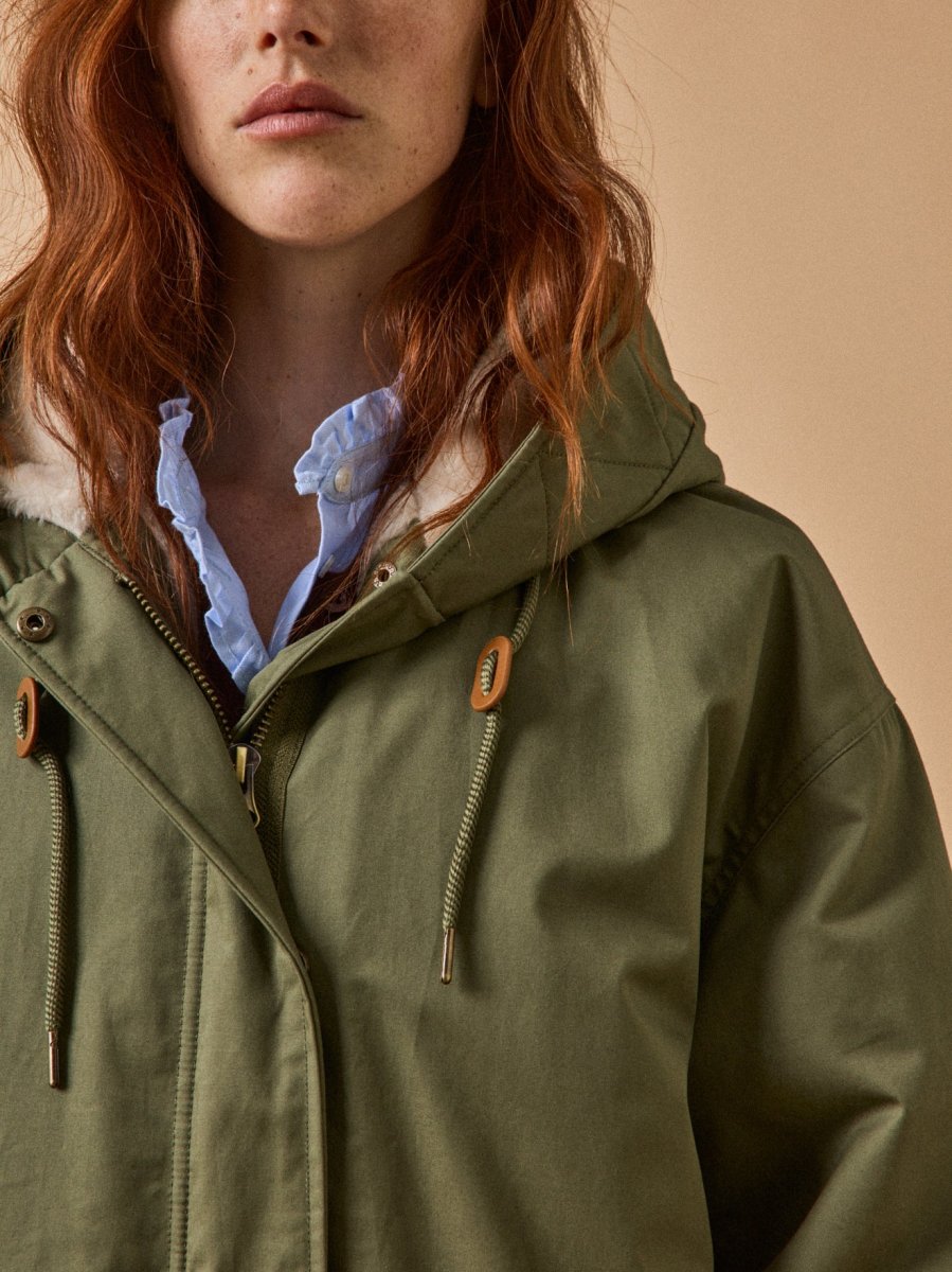 Parka mi-longue femme doublée imitation fourrure – Image 5