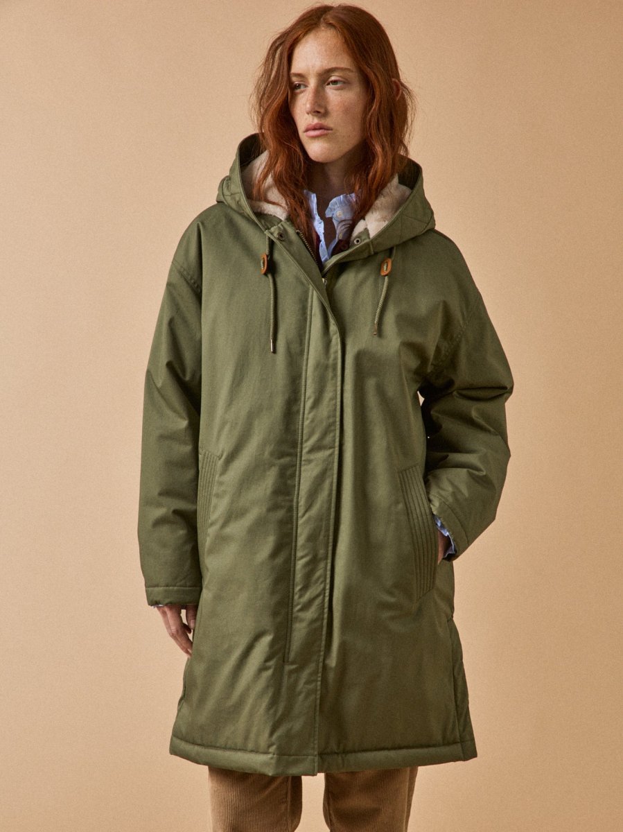 Parka mi-longue femme doublée imitation fourrure – Image 3