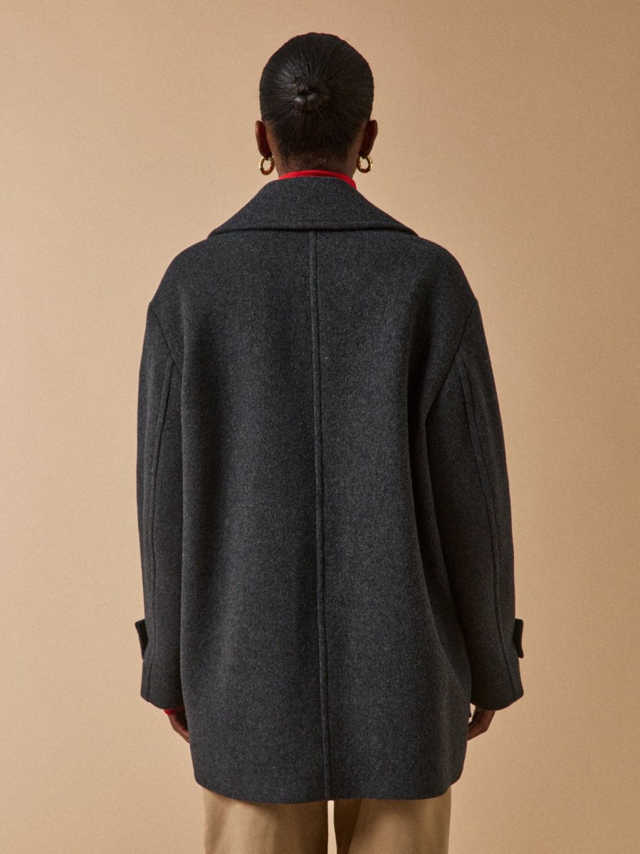 Manteau caban lainage uni femme – Image 4