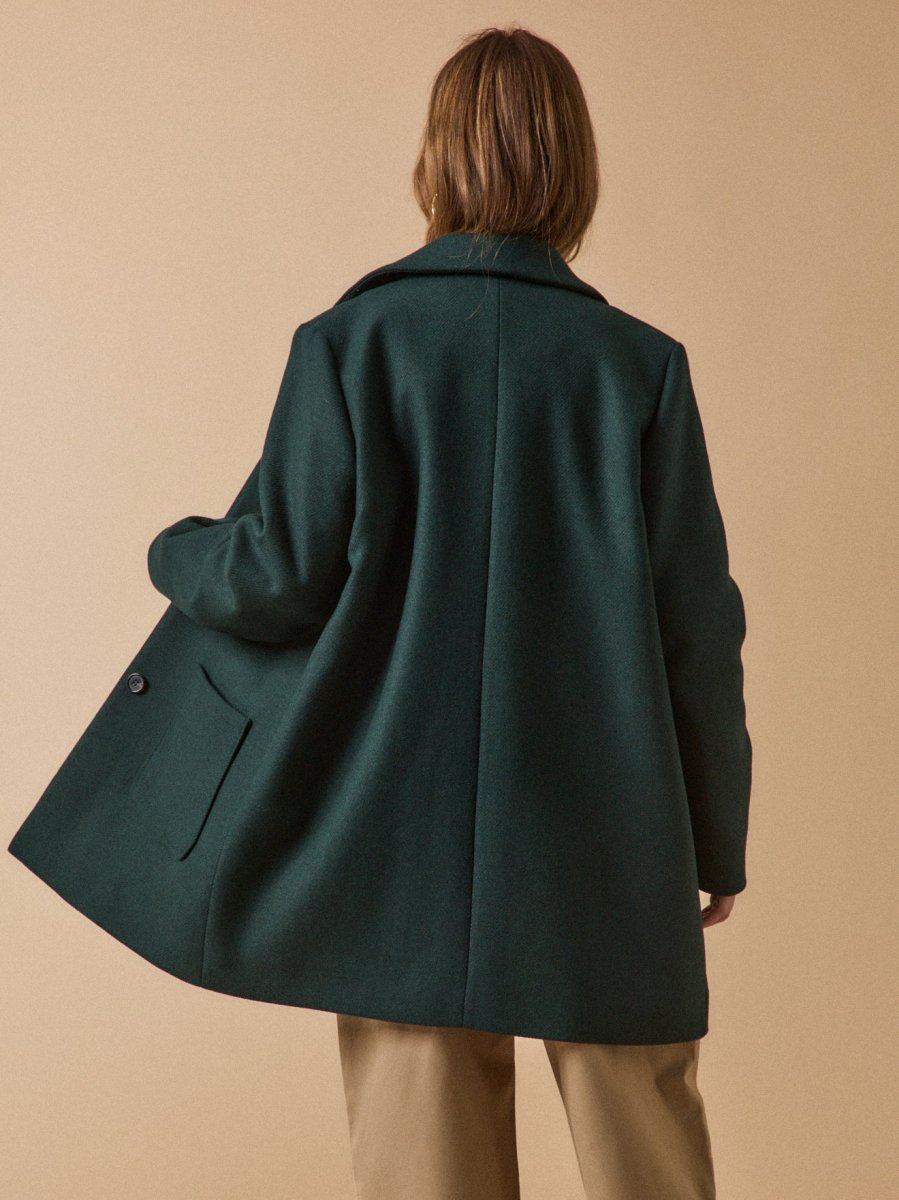 Manteau lainage armuré uni femme – Image 5