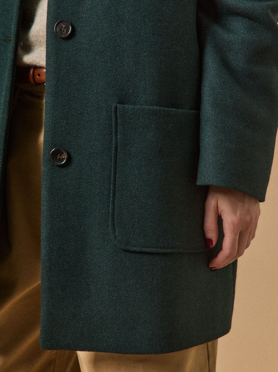 Manteau lainage armuré uni femme – Image 7
