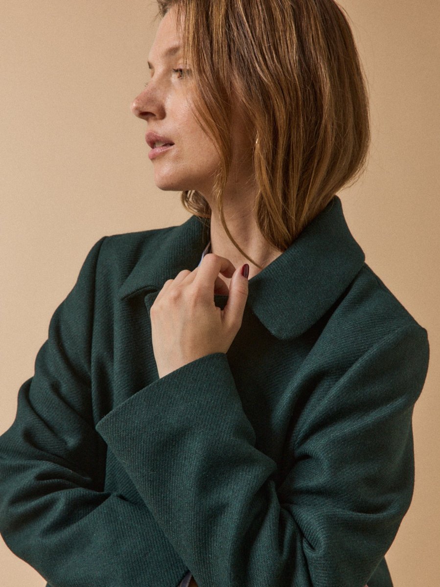 Manteau lainage armuré uni femme – Image 6