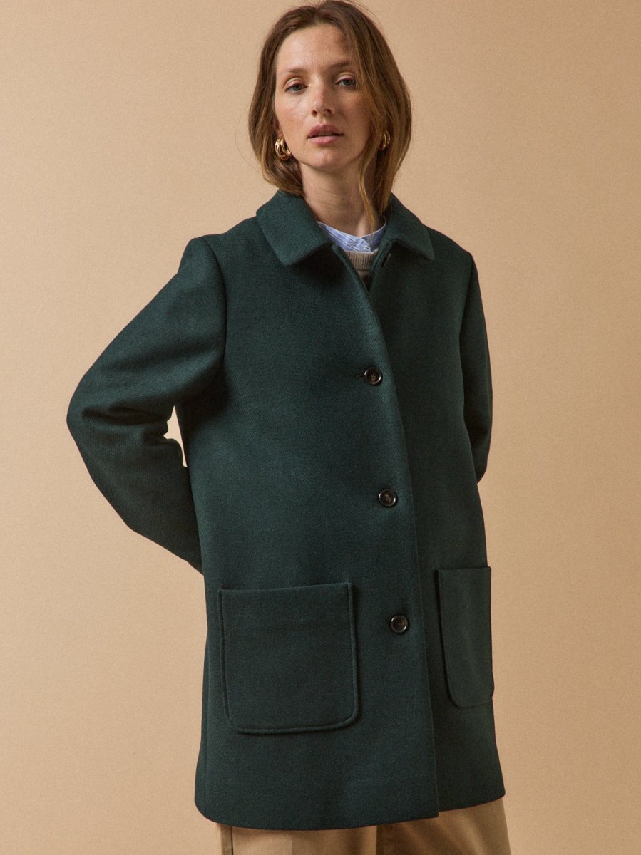 Manteau lainage armuré uni femme – Image 4