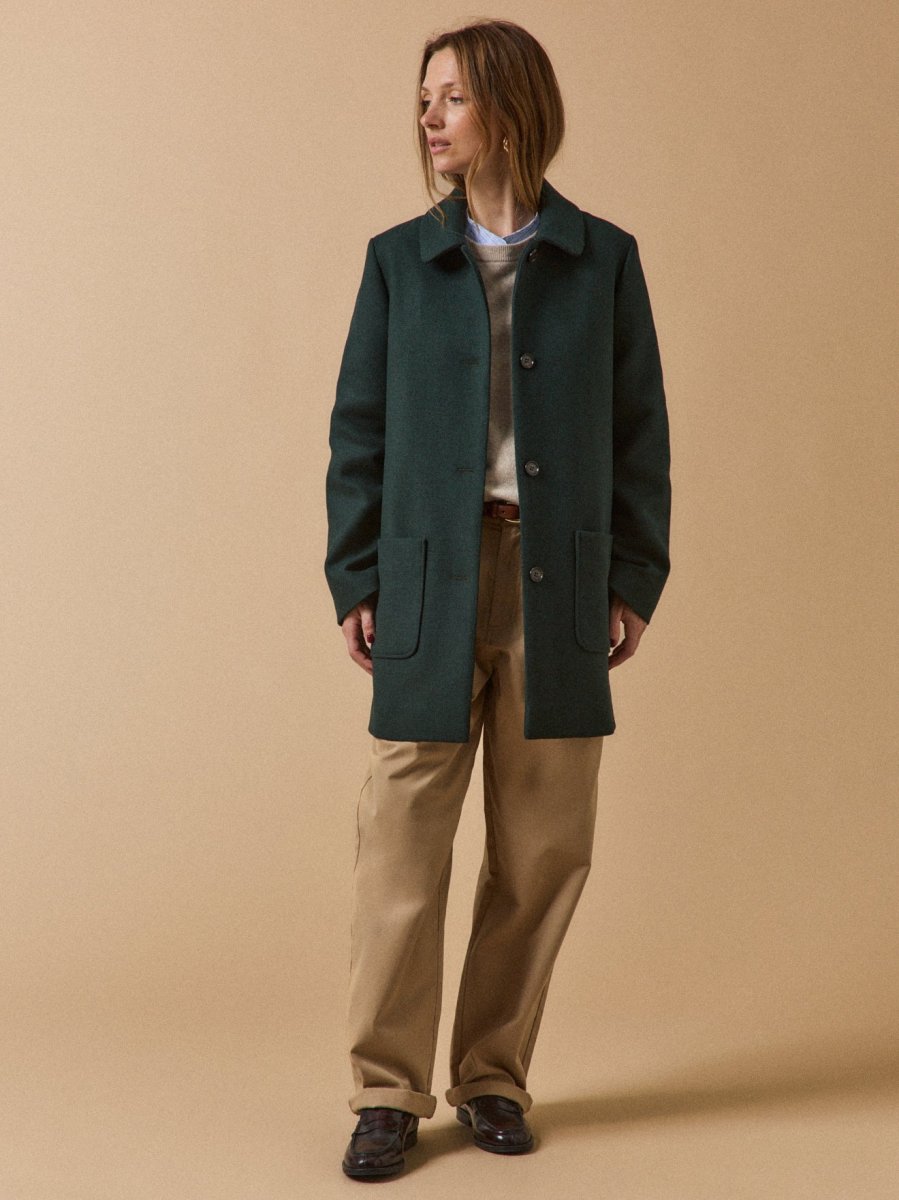 Manteau lainage armuré uni femme – Image 9