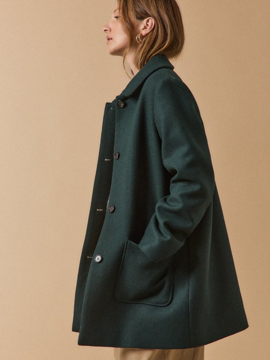 Manteau lainage armuré uni femme – Image 8