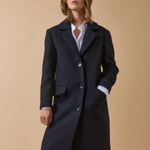Manteau long lainage femme