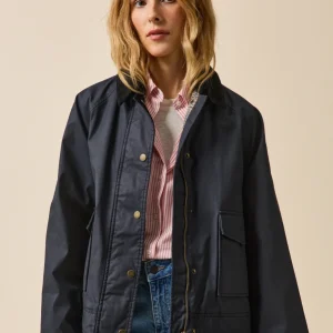 Veste coton enduit femme