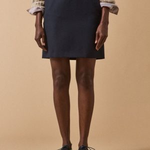 Jupe courte à pont boutons dorés femme