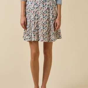 Jupe courte femme imprimé Fleurs Pop