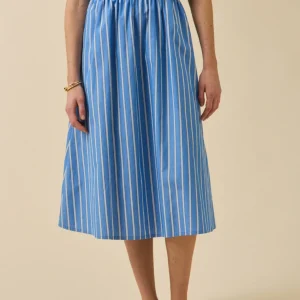 Jupe longue coton rayé femme