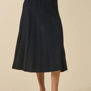 Jupe mi-longue maille plissée femme