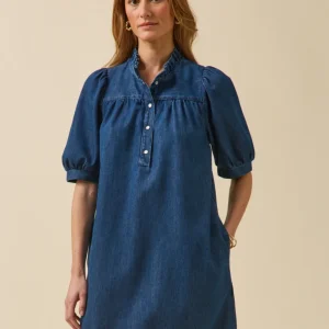 Robe courte jean femme coton biologique