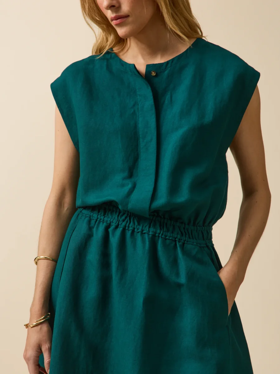 Robe sans manches lin et viscose femme – Image 5