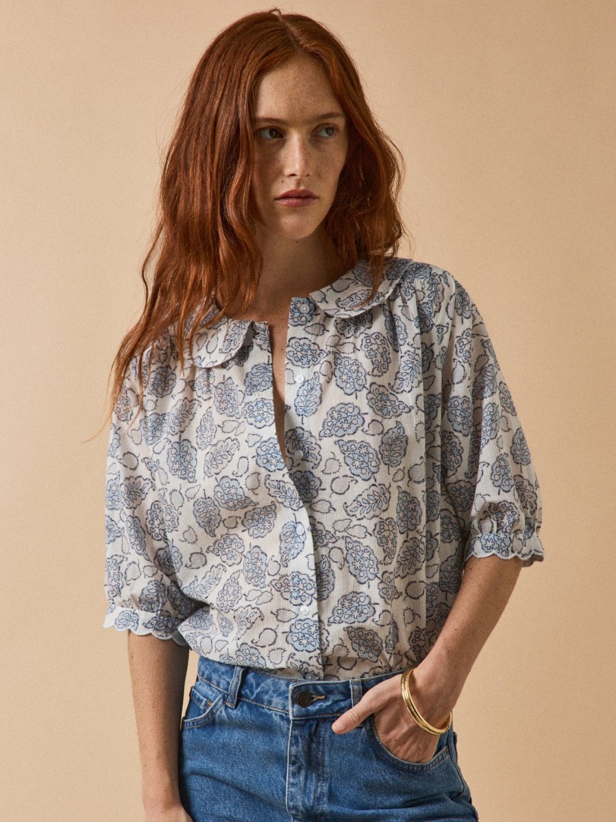 Chemise coton dobby femme imprimé Adonie