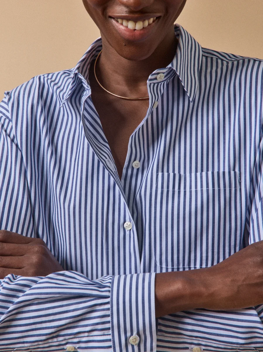 Chemise rayée femme coton biologique – Image 6