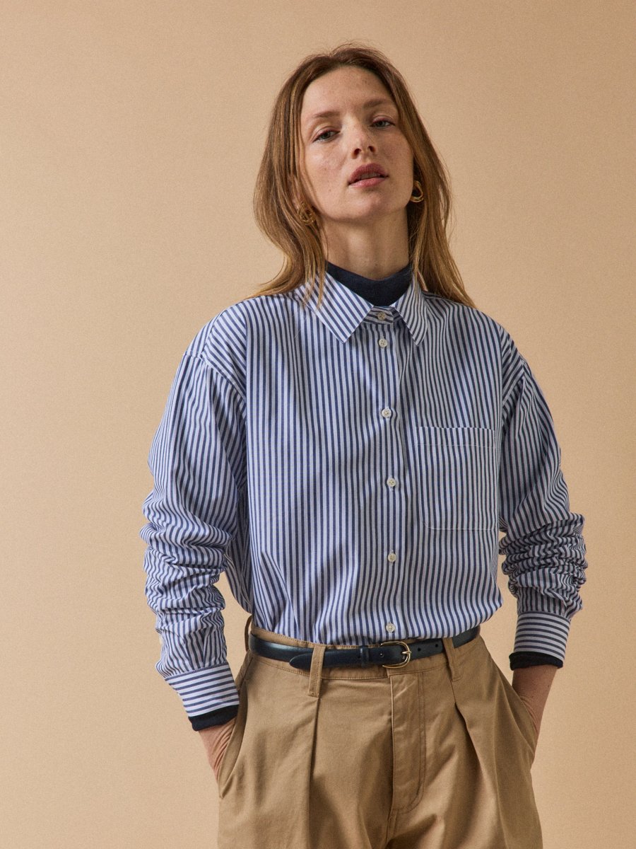 Chemise rayée femme coton biologique – Image 3