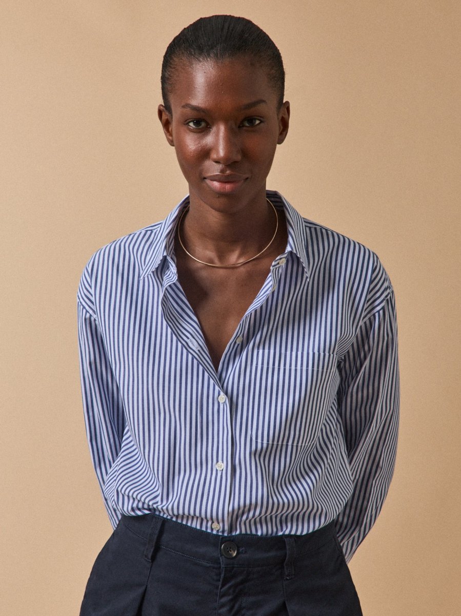 Chemise rayée femme coton biologique – Image 2