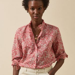 Chemise col volanté femme tissu Liberty - Limited Collection