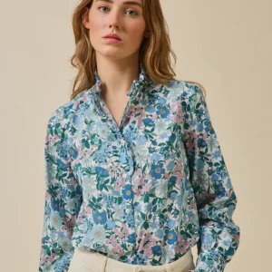Chemise col volanté femme tissu Liberty - Limited Collection