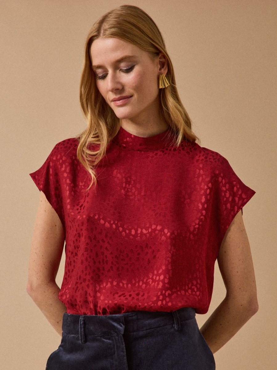 Top jacquard sans manches femme – Image 2