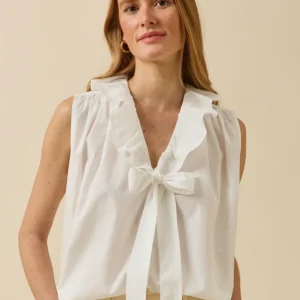 Top volanté sans manches femme coton biologique