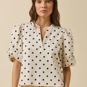 Top femme imprimé pois