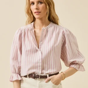 Blouse rayée boutonnée femme