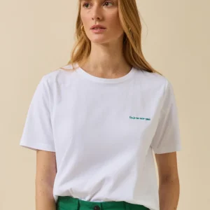 T-shirt brodé femme coton biologique