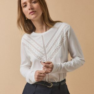 T-shirt dentelle femme modal et coton biologique
