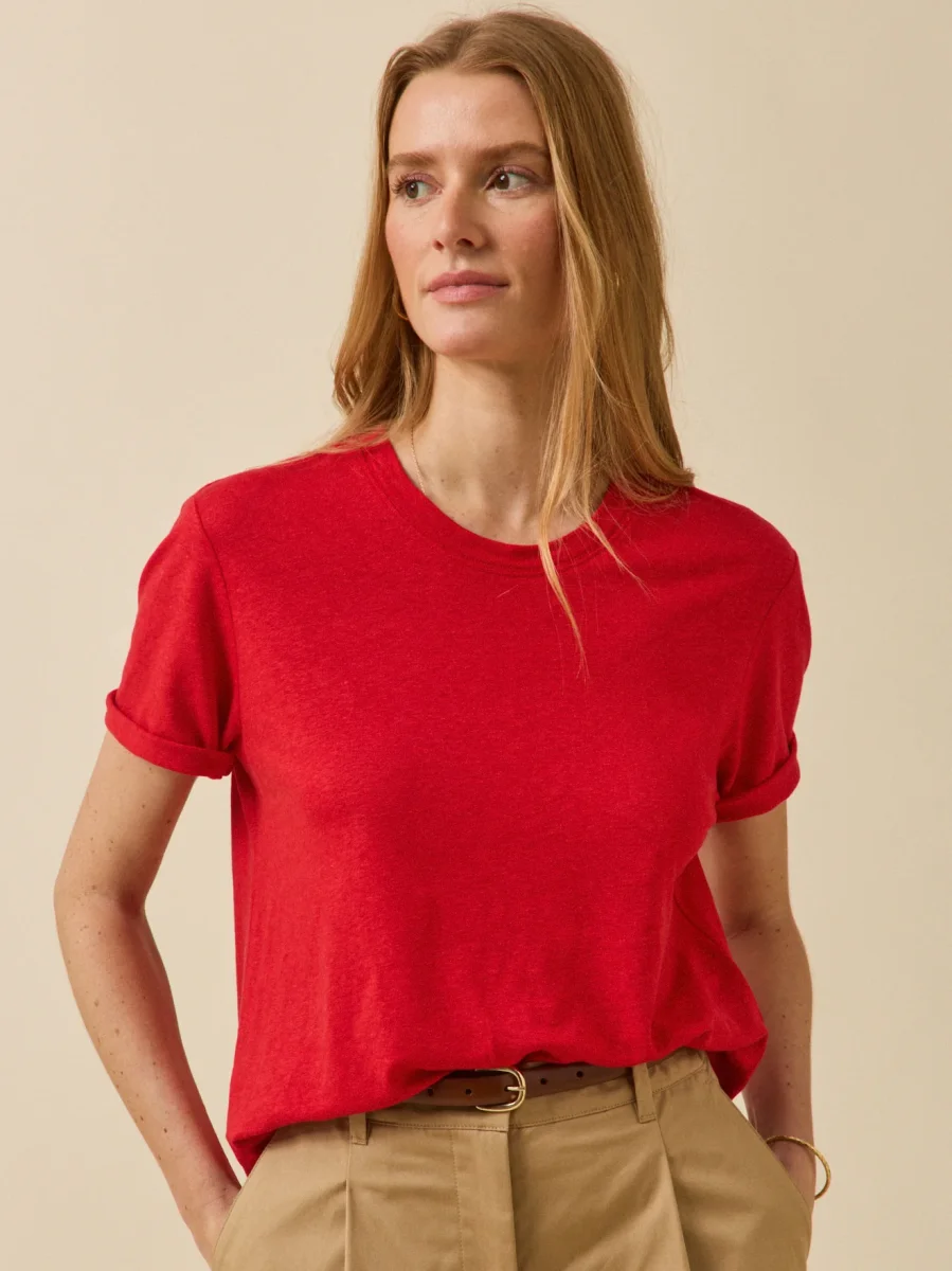 T-shirt lin et viscose femme