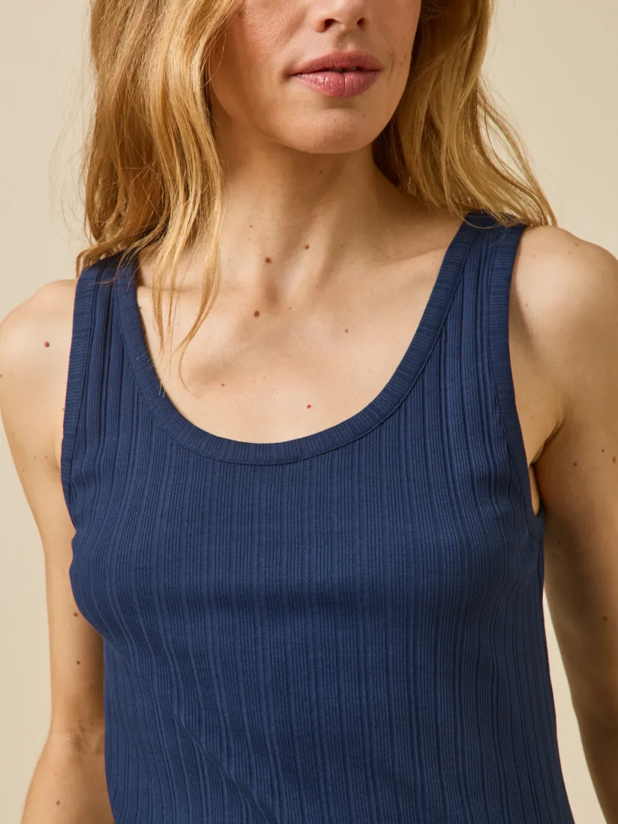 Débardeur maille côtelée femme coton biologique – Image 4