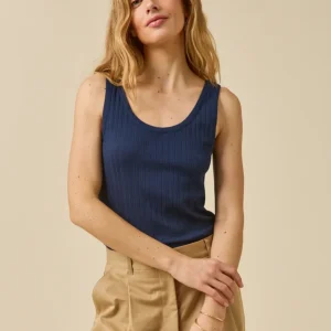 Débardeur maille côtelée femme coton biologique