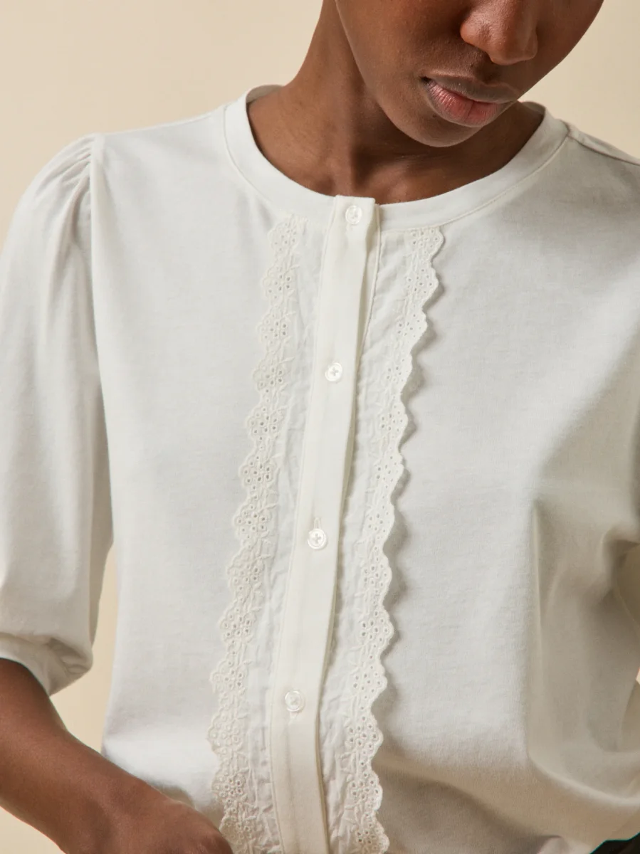 T-shirt brodé femme modal et coton biologique – Image 4