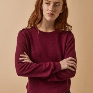 Pull épaules boutonnées femme - Collection Cachemire