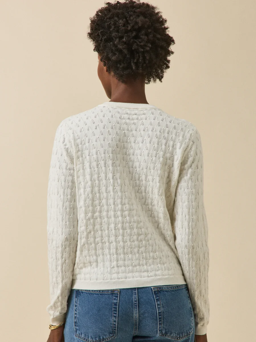 Gilet maille pointelle femme – Image 4