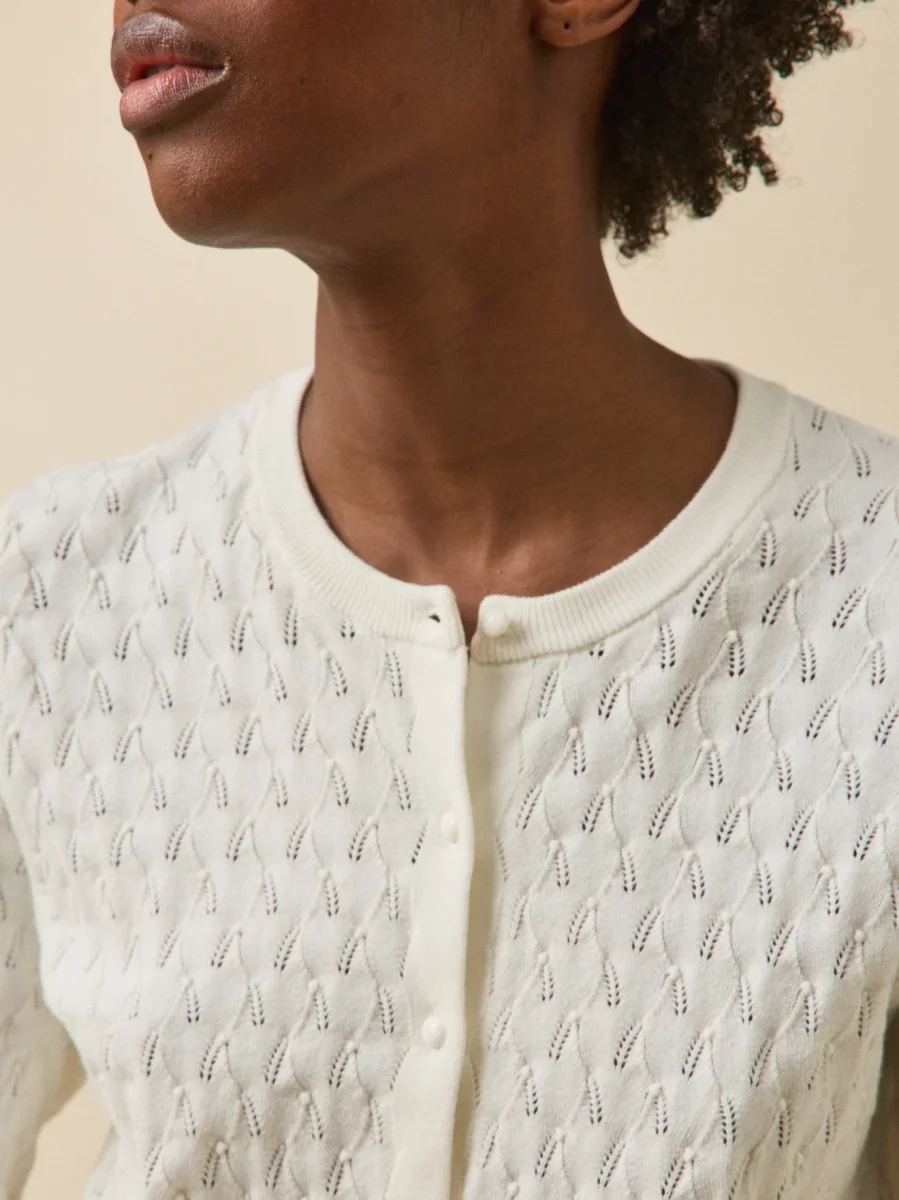 Gilet maille pointelle femme – Image 5