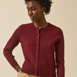 Gilet maille pointelle femme